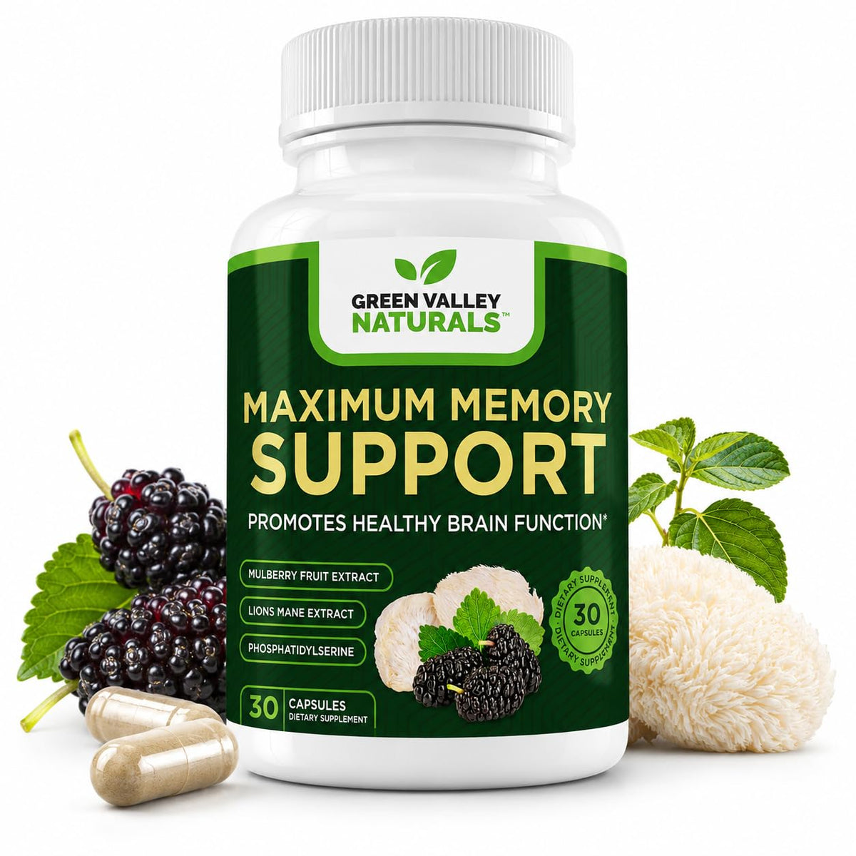 Lion's Mane Mulberry Phosphatidylserine 30 Capsules J683