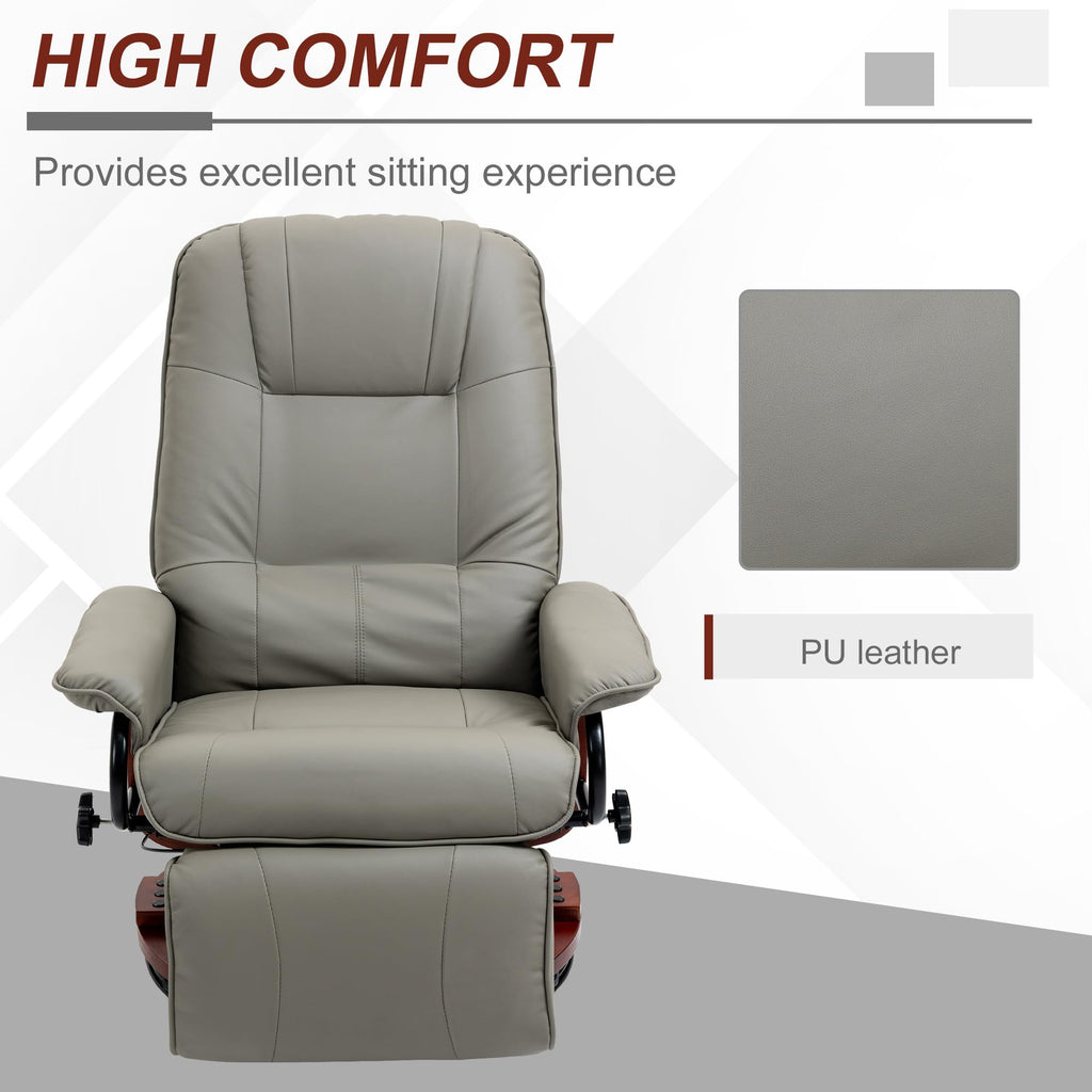 Gray PU Leather Swivel Recliner Chair Z12153