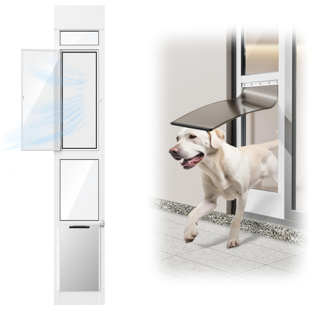 Adjustable Height Sliding Glass Door Dog Door B8881