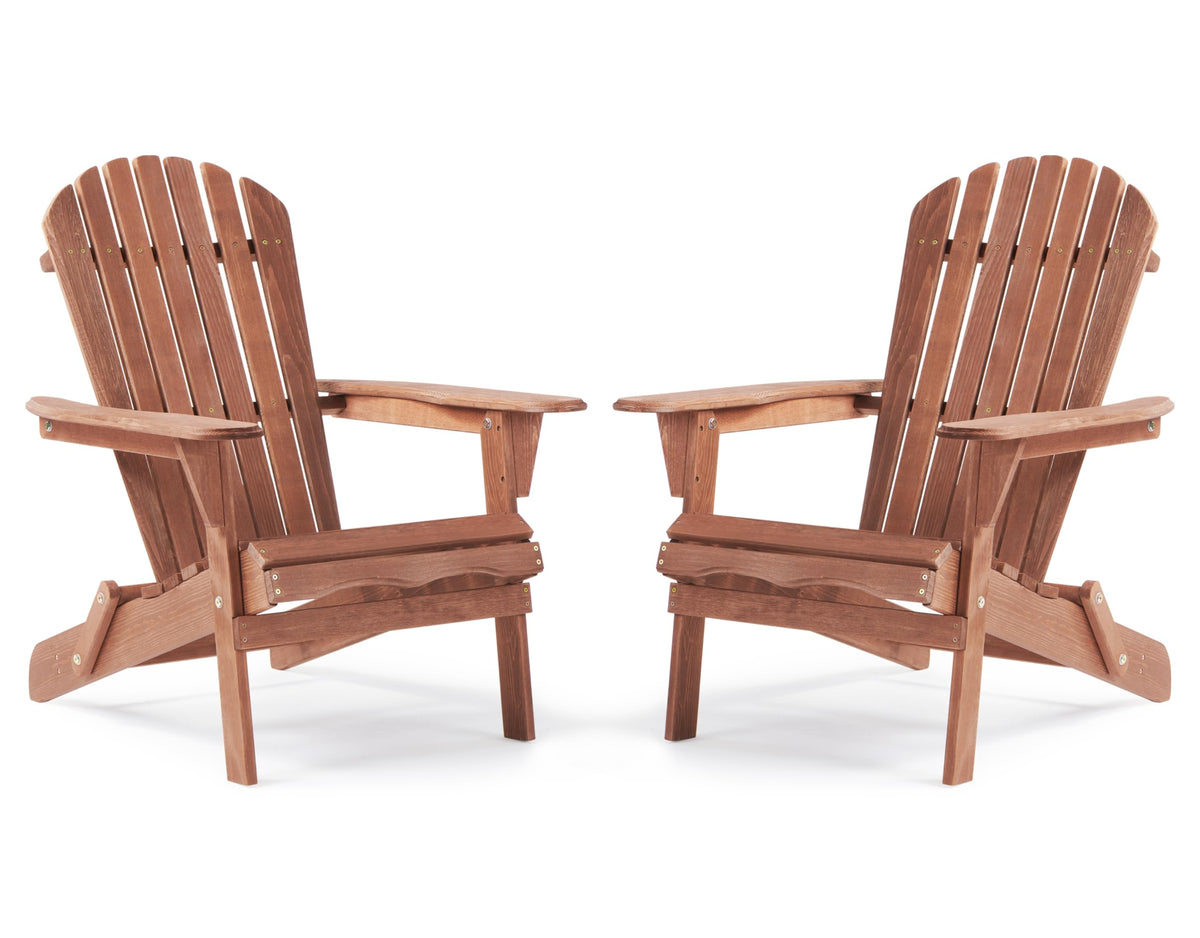 Wooden Folding Adirondack Chair Set of 2 I2784
