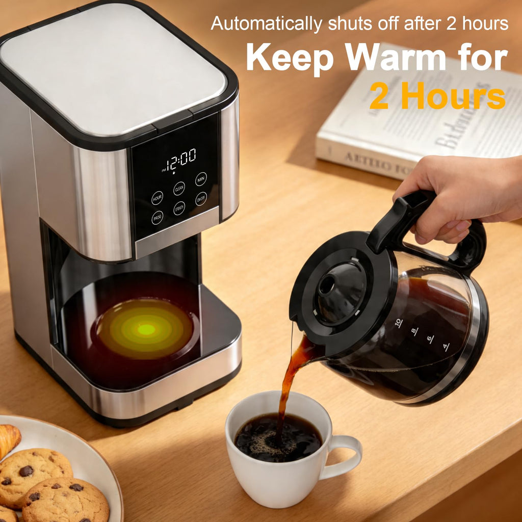10 Cup Programmable Drip Coffee Maker with Glass Carafe Y9736