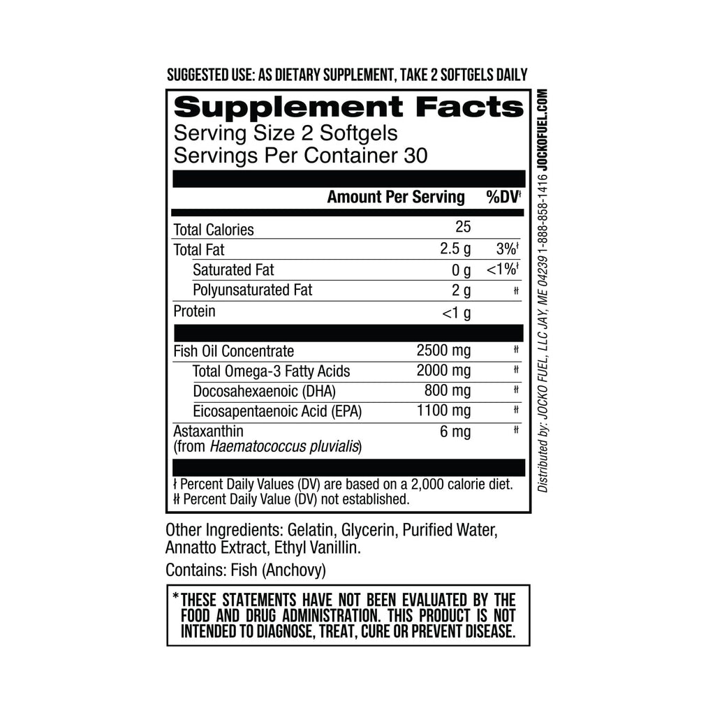 Omega 3 Fish Oil Supplement 2000mg Softgel N493584
