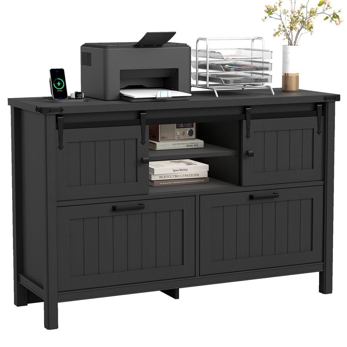 Lateral File Cabinet with Charging Station Q7866