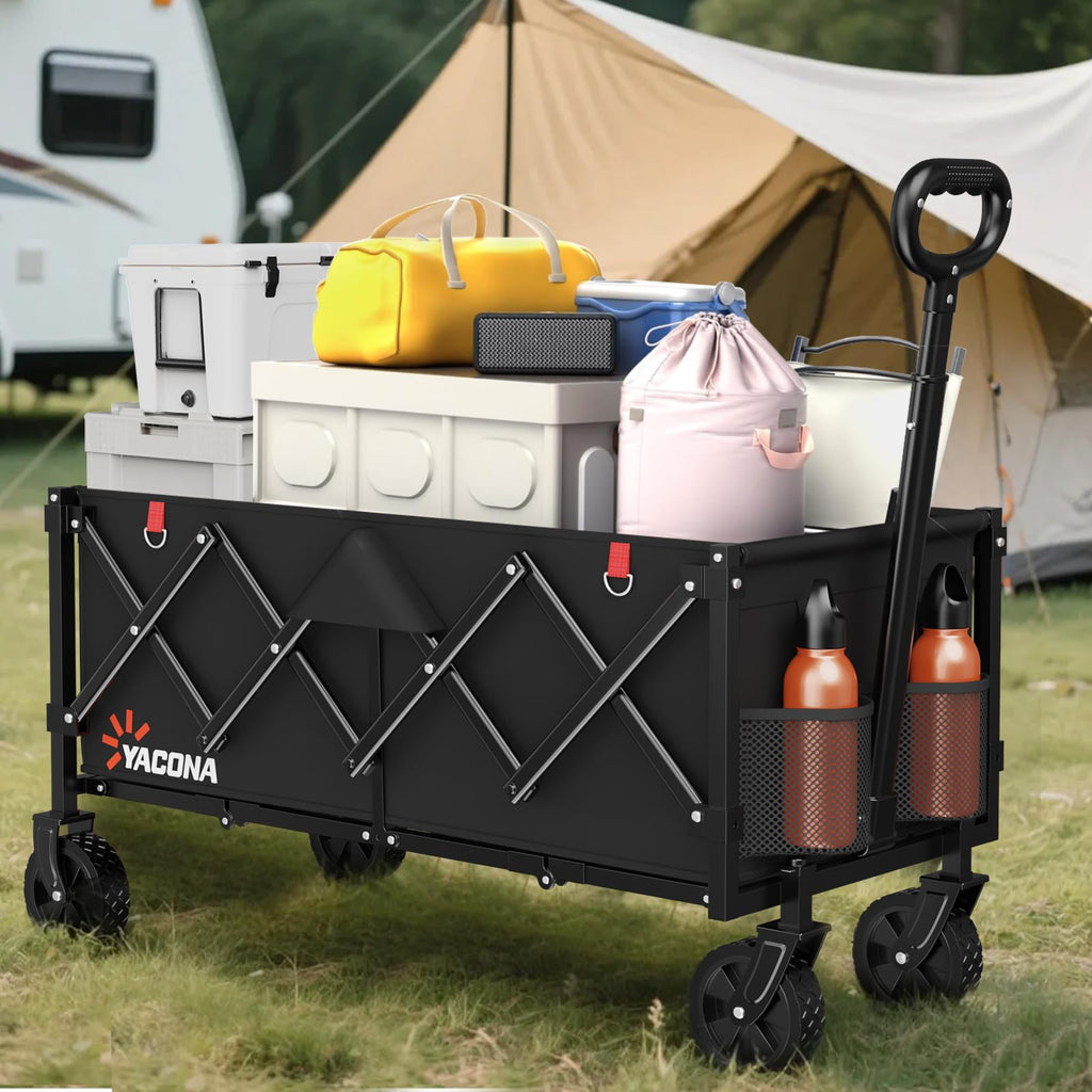 35" Extra Long Foldable Wagon Cart with Wheels M1858