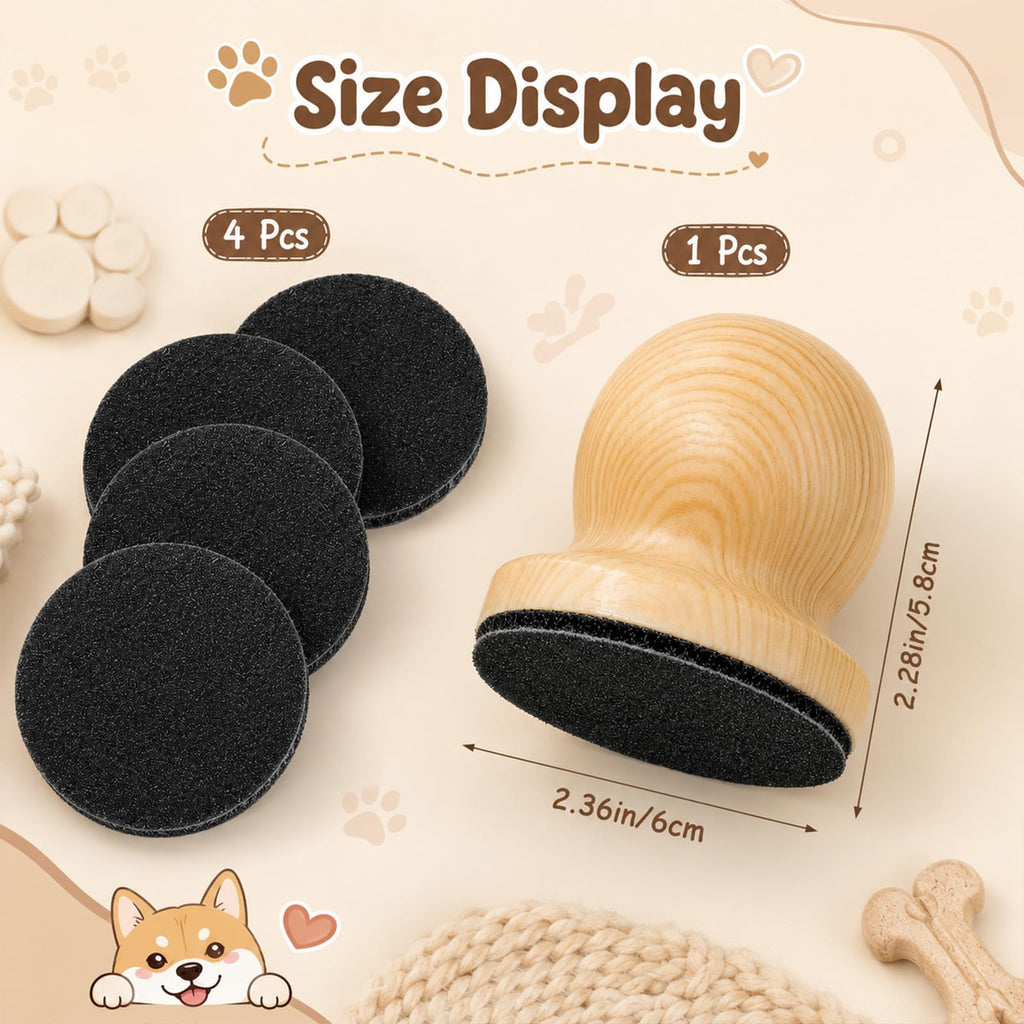 Wooden Dog Nail File Grinder with 4 Sanding Pad G1441