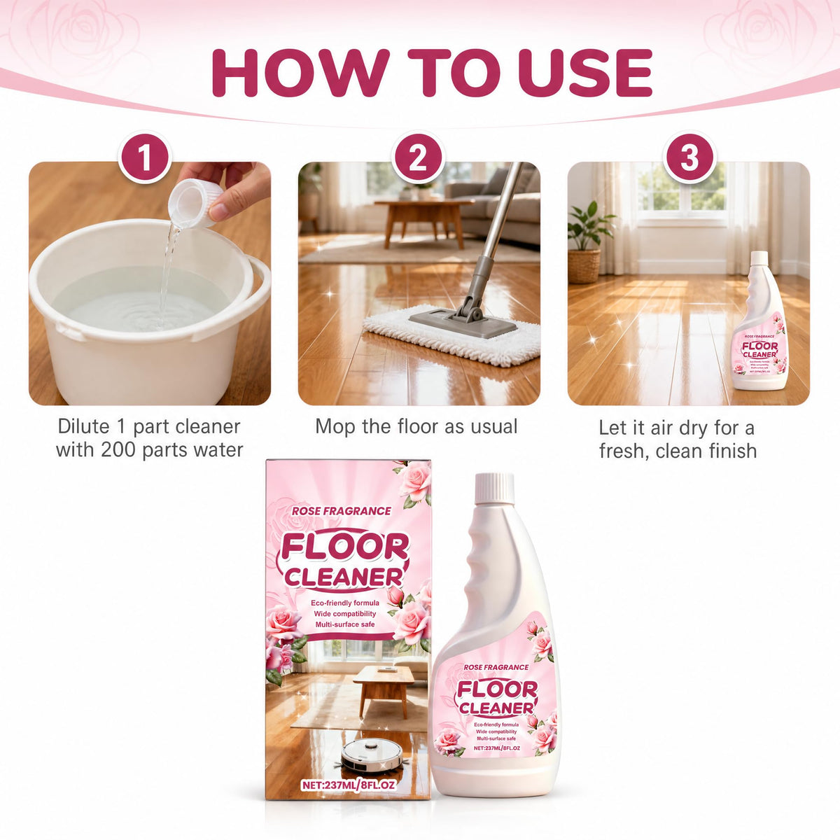 Rose Scent Floor Cleaner 8 fl.oz A63597