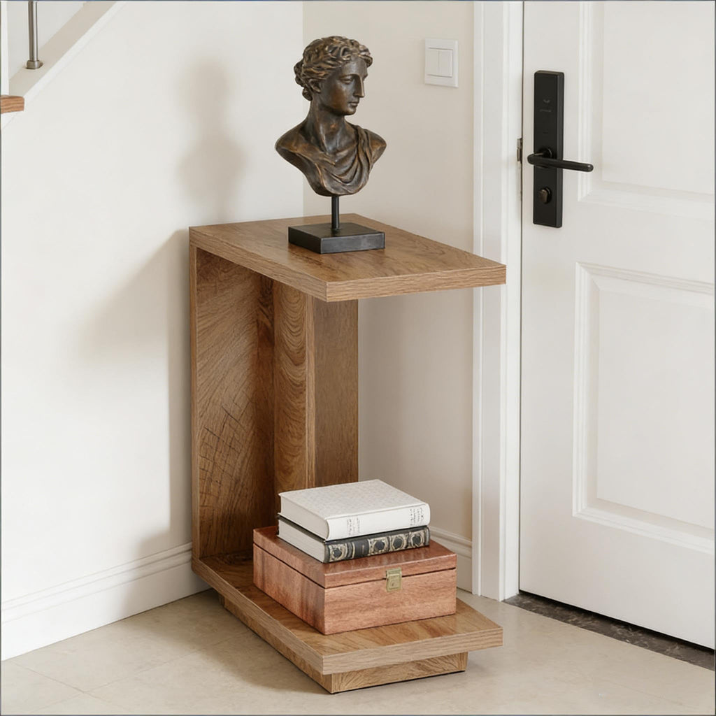 C-Shaped Side Table with Hidden Storage R9709