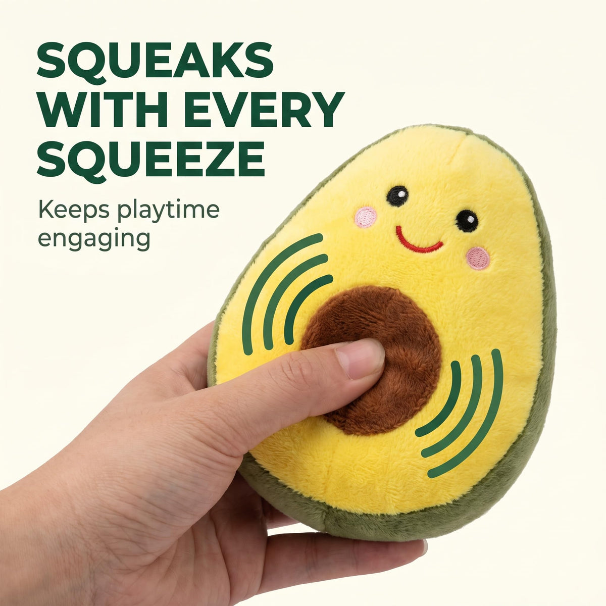 Squeaky Plush Avocado Dog Chew Toy M72219