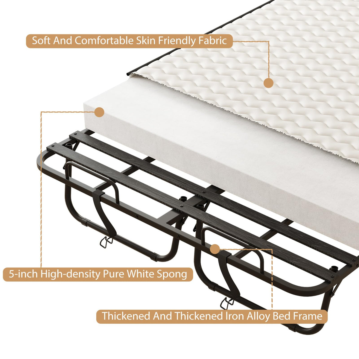 Full Size Folding Bed with 5" Memory Foam Mattress H206