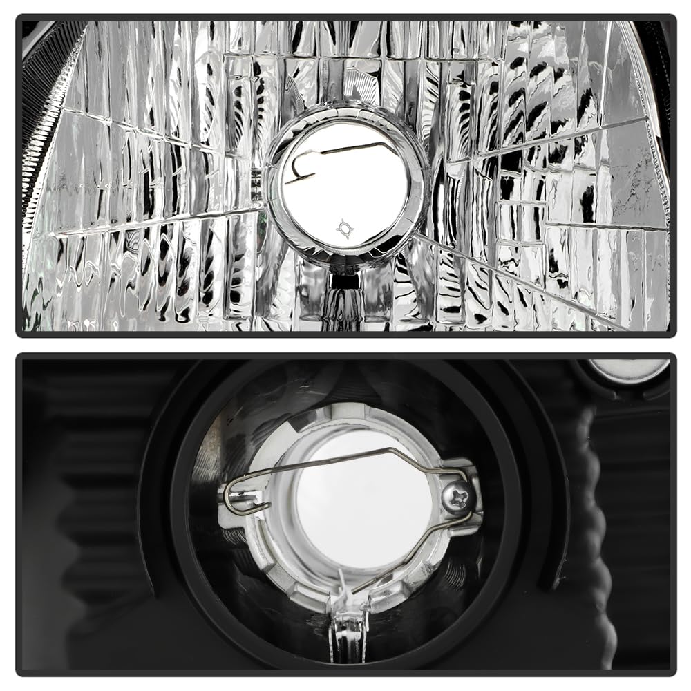 Black Housing Headlights Headlamps Pair Set H16326