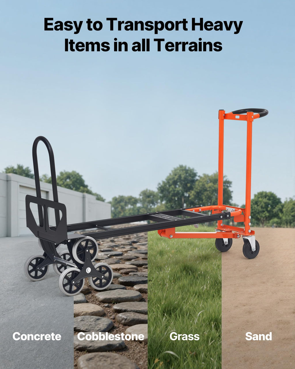 3 in 1 Convertible Stair Climbing Cart 770 lbs Folding Hand Truck Dolly E37664