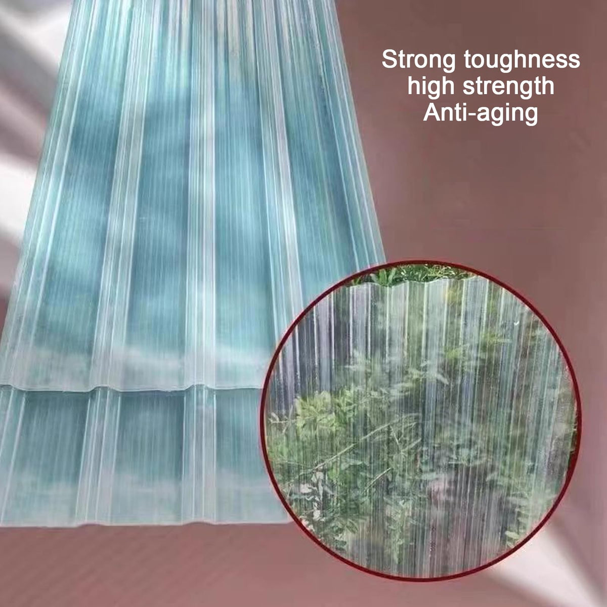 Corrugated Fiberglass Roofing Panels 8 pcs 35x63in Y7087