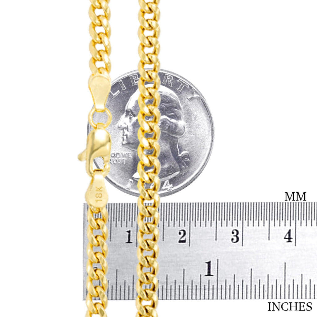 18k Yellow Gold Cuban Link Chain Necklace V9598