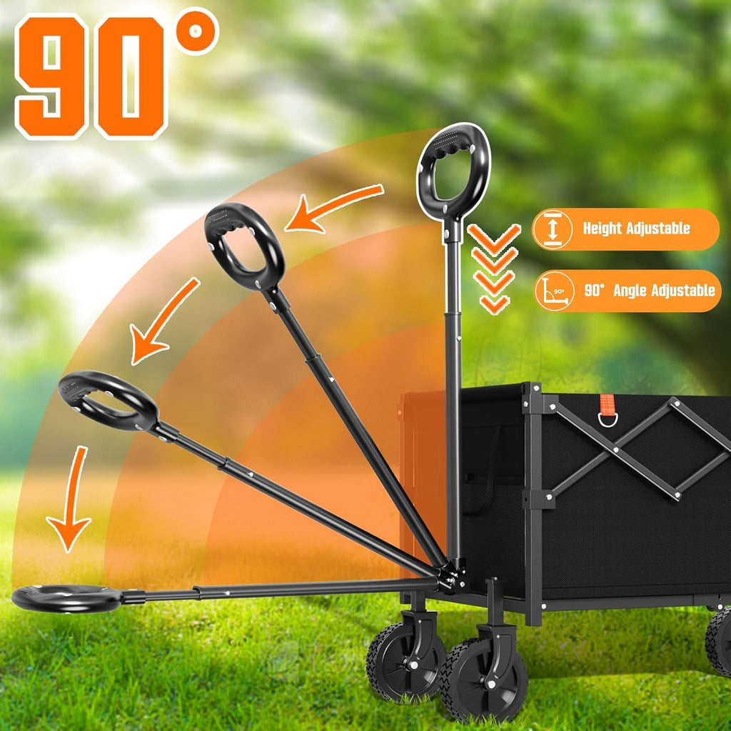 Foldable Lightweight Utility Cart with Wheels Black L3154