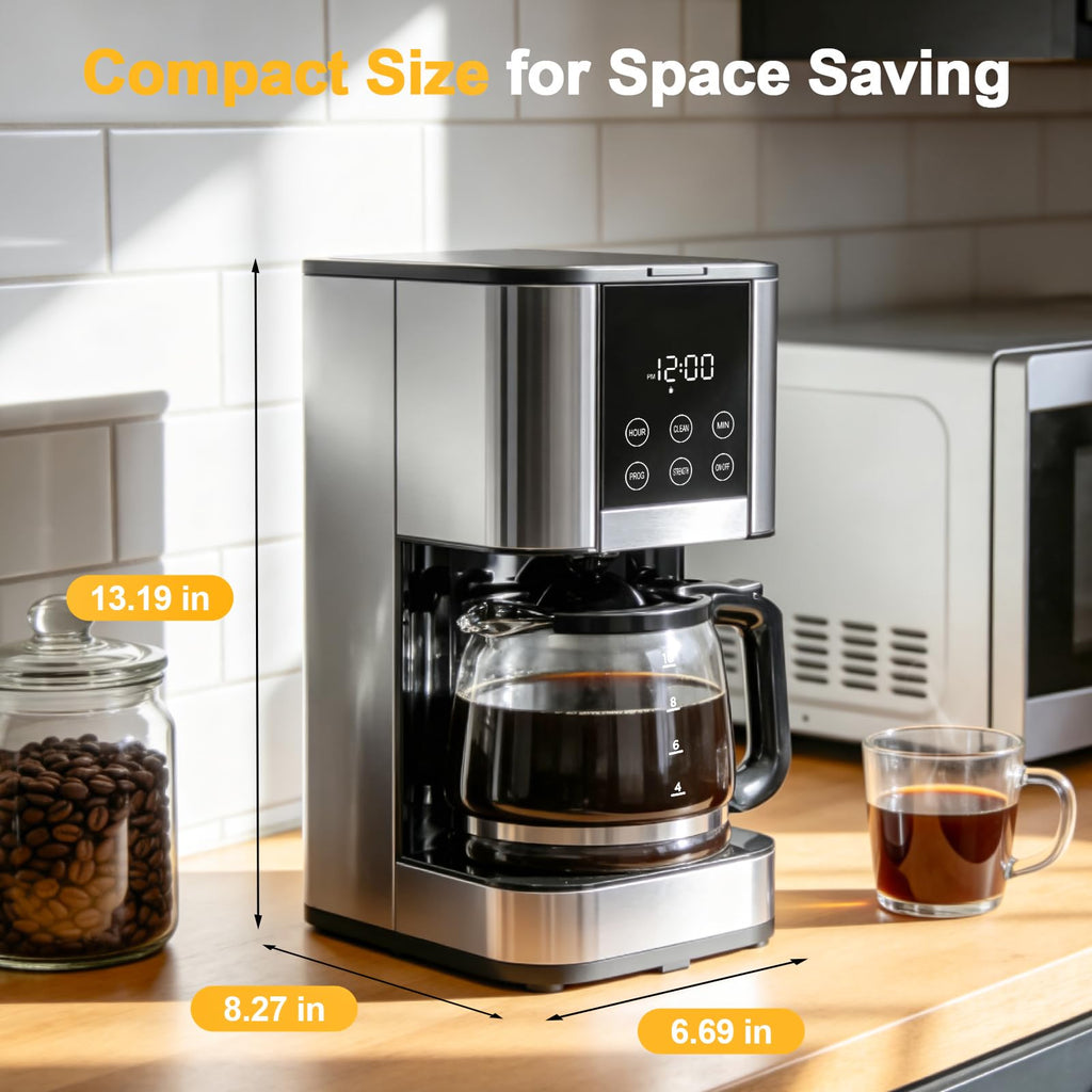 10 Cup Programmable Drip Coffee Maker with Glass Carafe Y9736