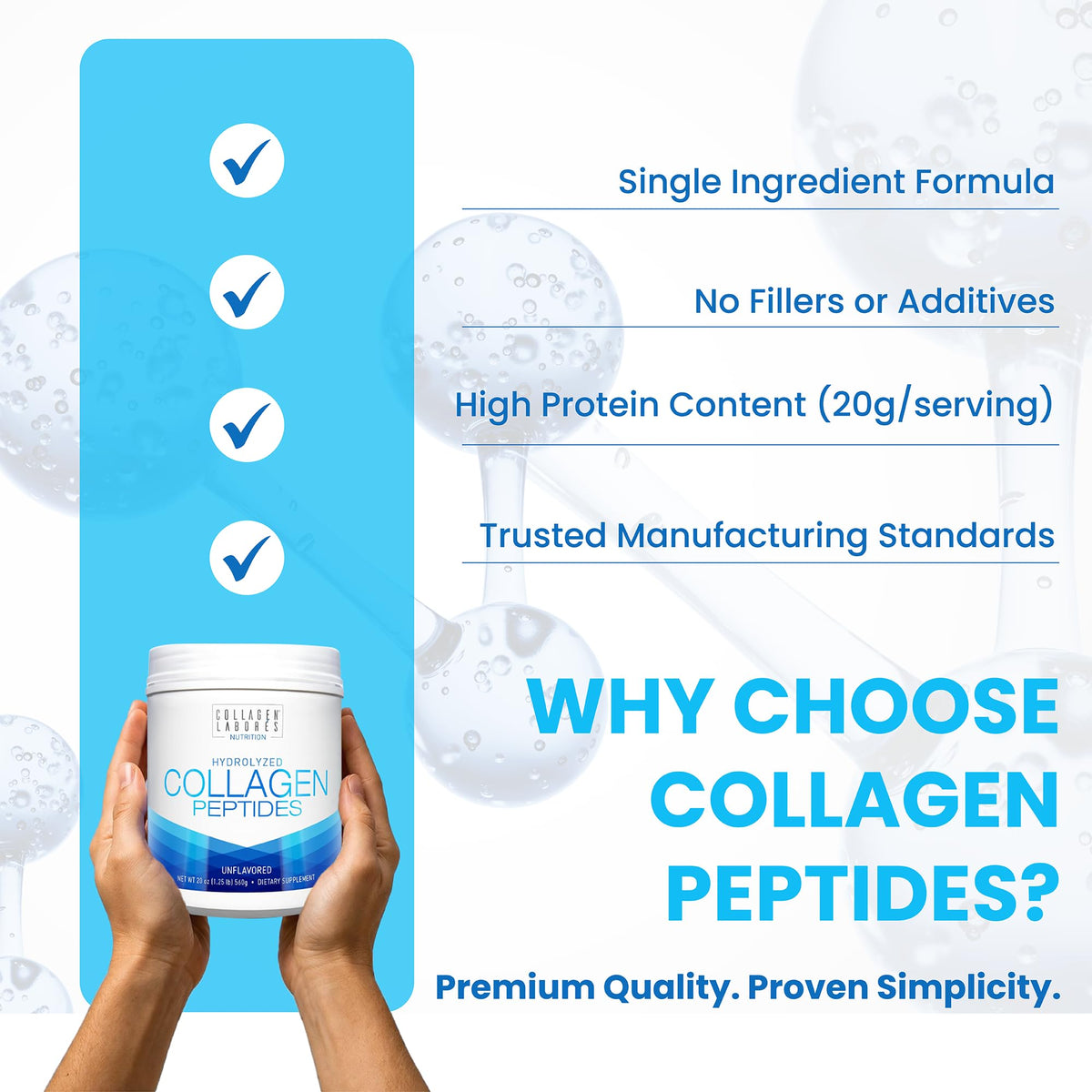 Hydrolyzed Collagen Peptides 20 oz Unflavored Powder T100494