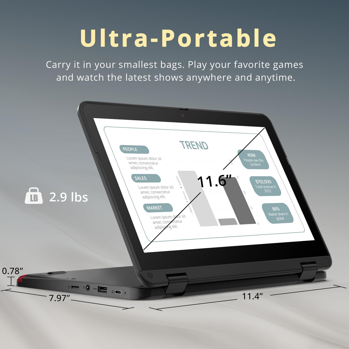 11.6" 2-in-1 Touchscreen Chromebook L892617