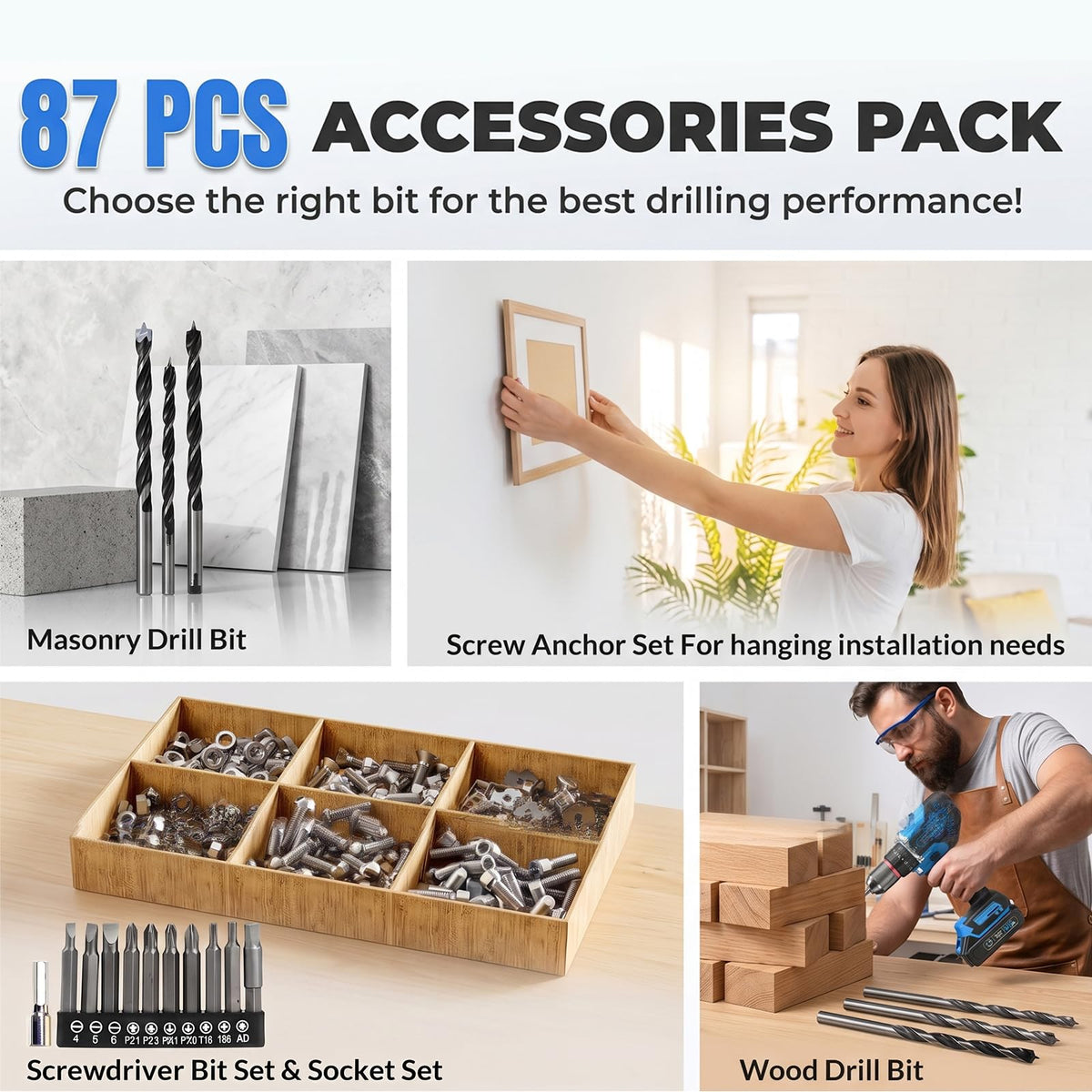21V Brushless Cordless Drill Driver Kit with 2 Batteries & Charger P849969
