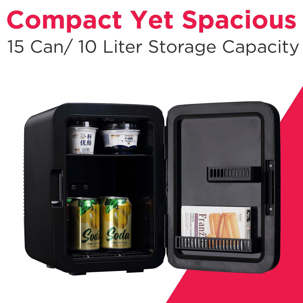 10L Brushed Black Stainless Mini Personal Fridge Cooler M753