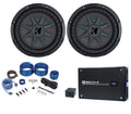 10in 1600W Slim Shallow Car Subwoofers with Mono Amplifier and Wire Kit A156