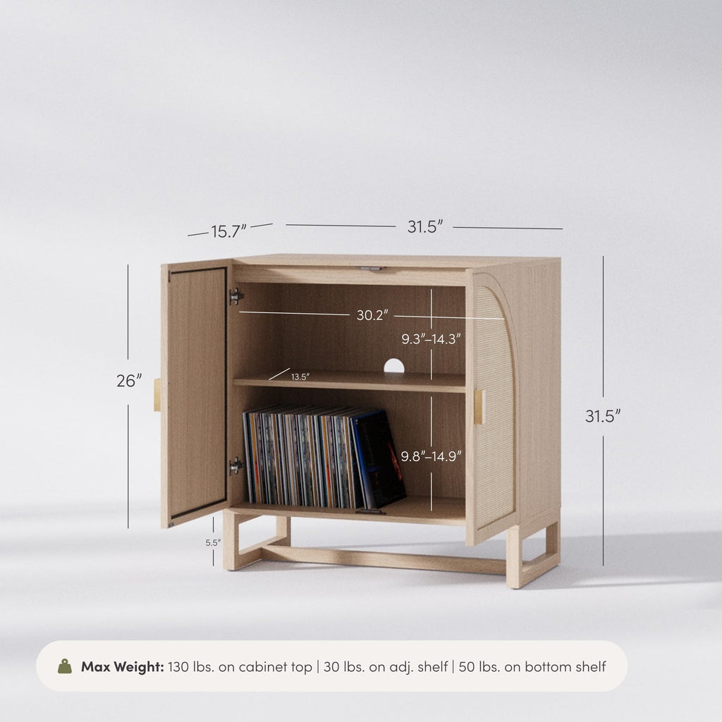 Mid-Century Modern Wood Storage Cabinet with Doors F9078