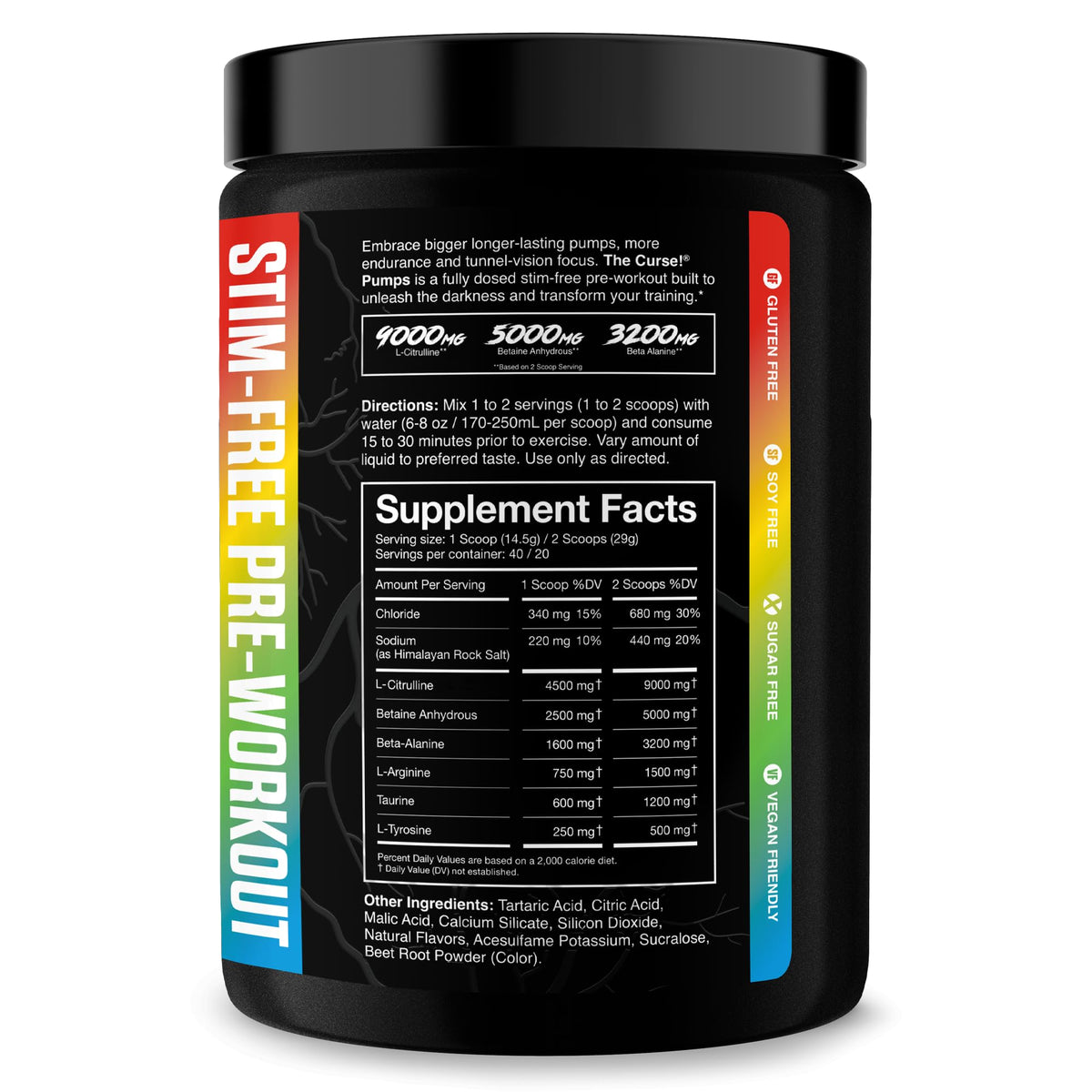 Stim-Free Pre Workout Powder Sour Candy 40 Servings F443361