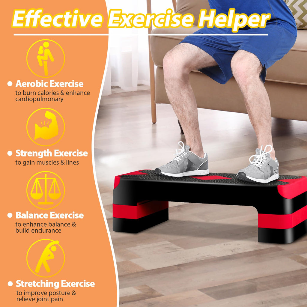 Adjustable Aerobic Stepper with Risers A840