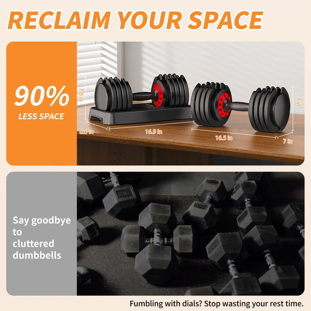 Adjustable Dumbbell Set of 2 with Storage Box F309863