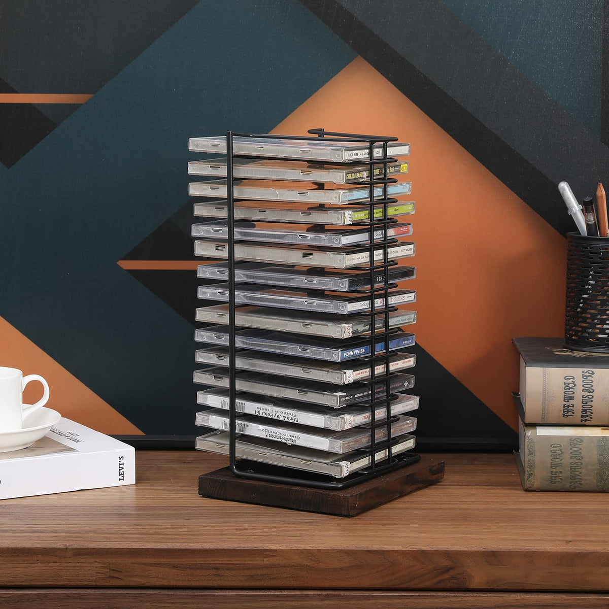 Black Metal CD Storage Rack J43089