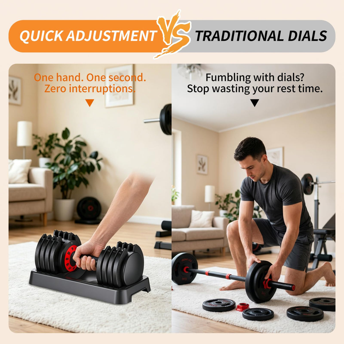 Adjustable Dumbbell Set of 2 with Storage Box F309863