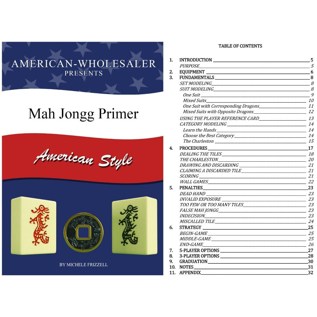 American Mahjong Set 166 White Tiles 4 All-in-One Rack/Pushers Blue Soft Bag X5571