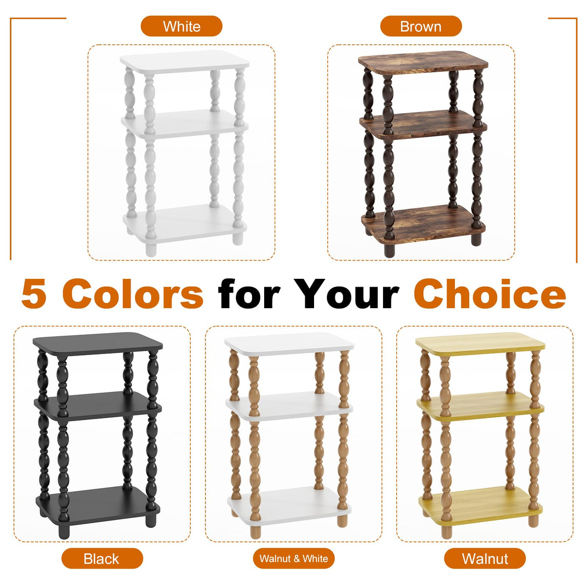 3-Tier Narrow End Table Q694165