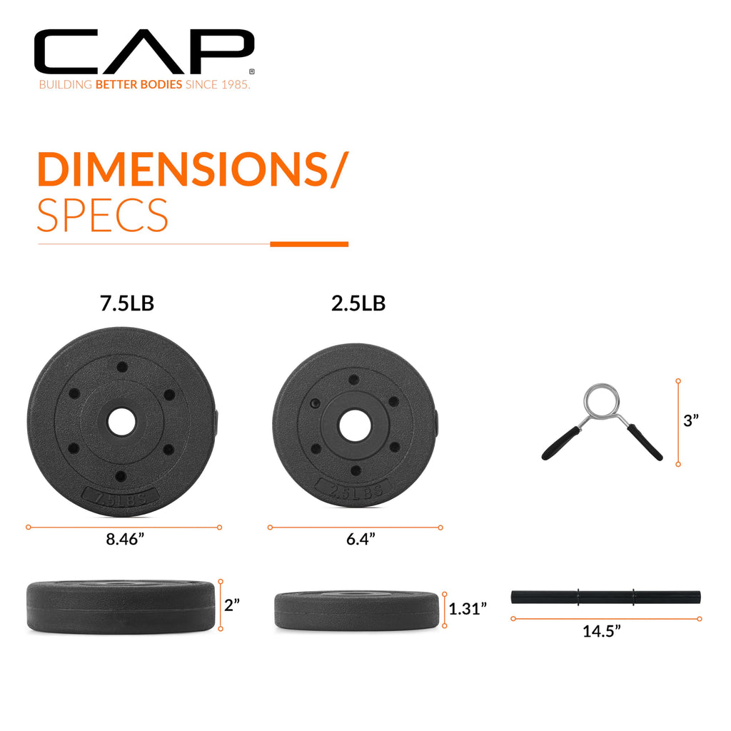 40 LB Adjustable Cement Dumbbell Set X8178