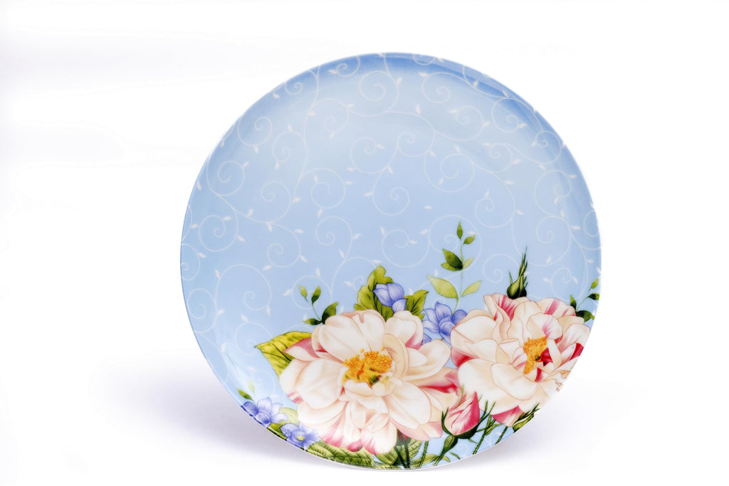 Blue Ceramic Porcelain 12 Pc Plates and Mugs Set Z752945