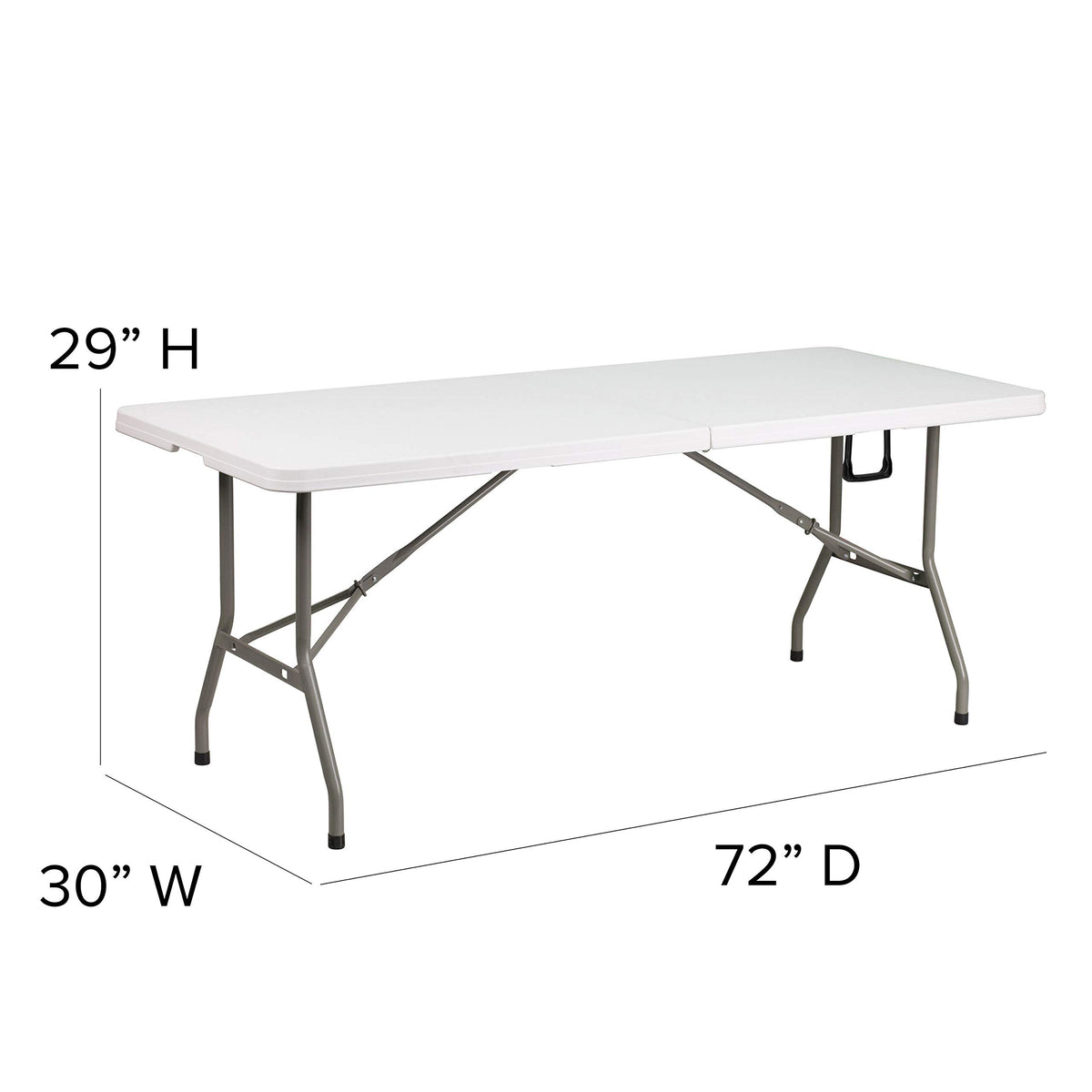 6-Foot Bi-Fold Granite White Plastic Folding Table F957