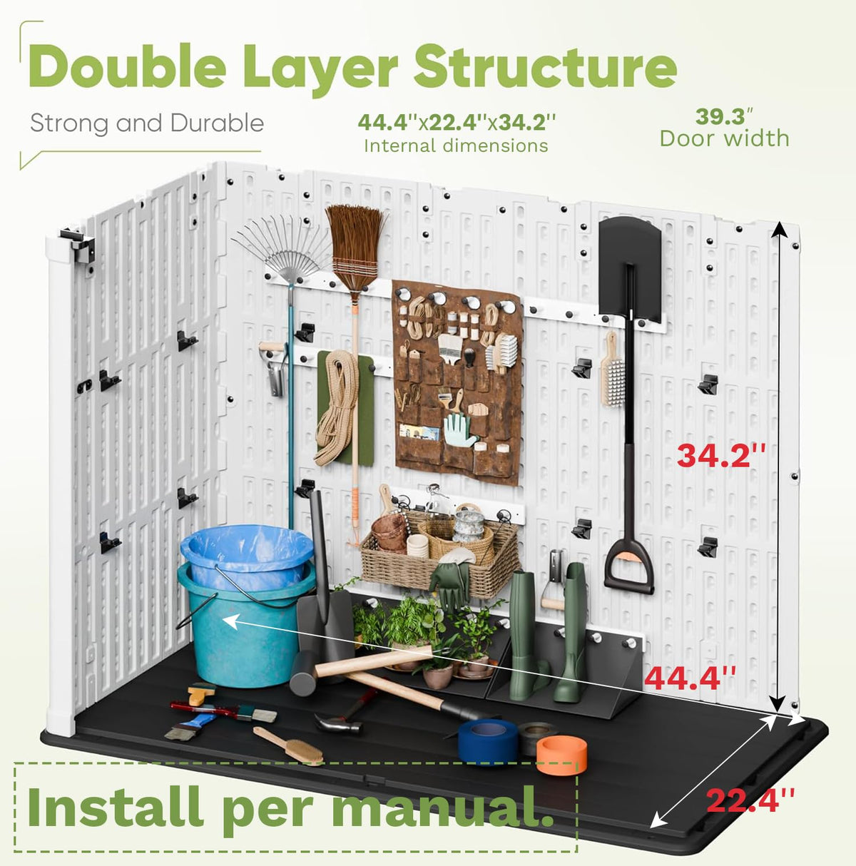 White 26 Cu Ft Lockable Outdoor Storage Cabinet D79944