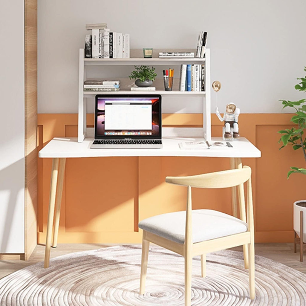 White 2-Tier Wood Desktop Bookshelf C3558