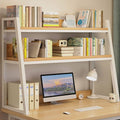 White 2-Tier Wood Desktop Bookshelf C3558