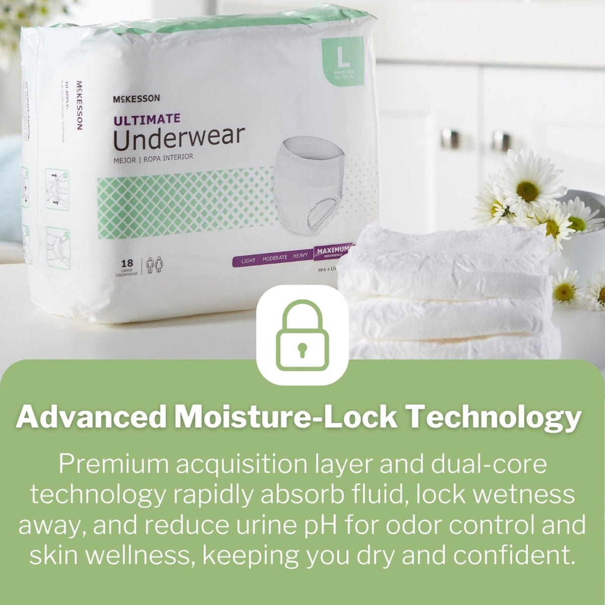 Adult Incontinence Underwear, Large, 72 ct F9894