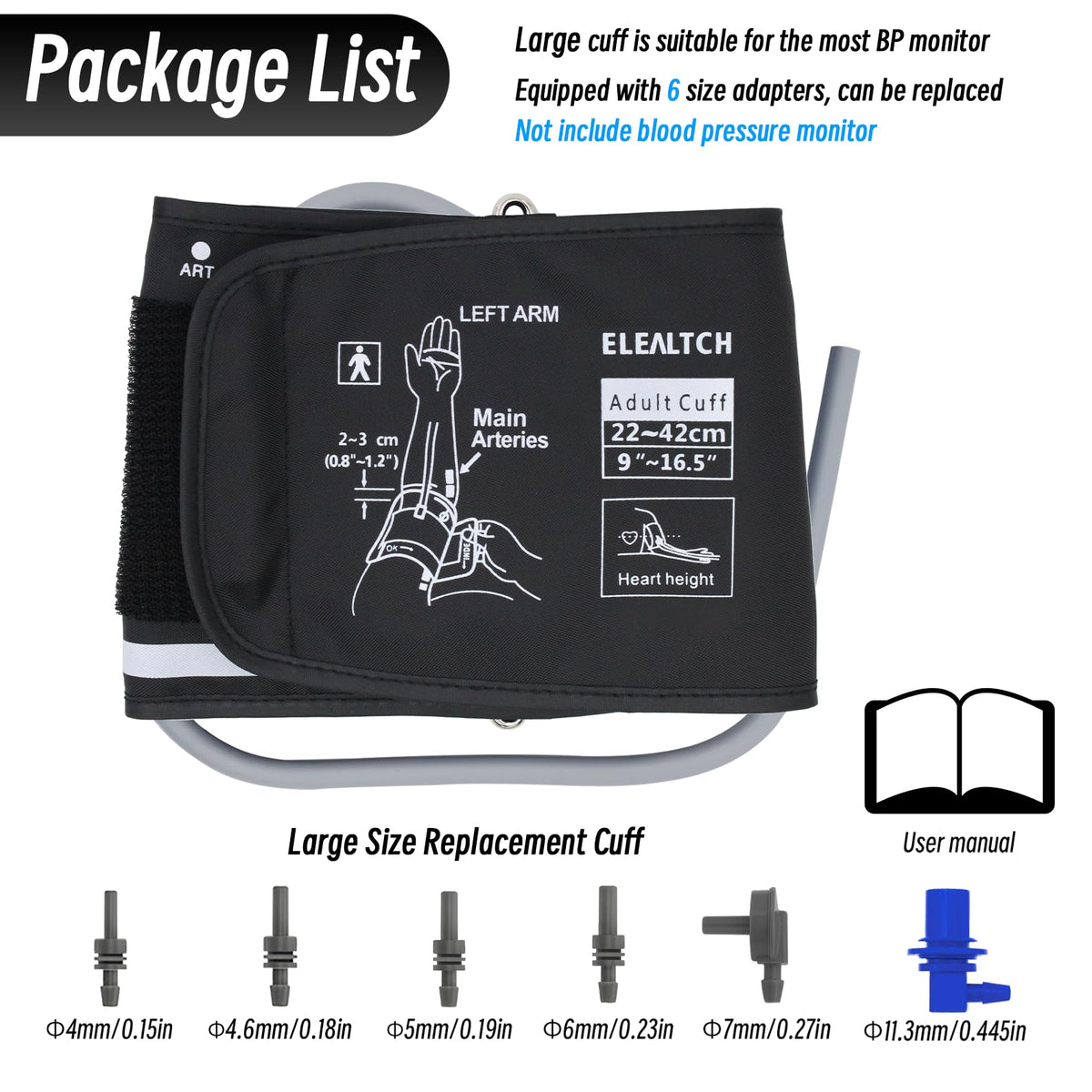 Large Blood Pressure Cuff 9"-16.5" C4207