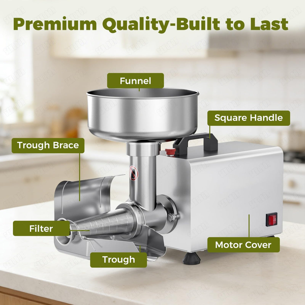 450W Metal Tomato Sauce Maker 8.5in Food-Grade Stainless Steel T72549