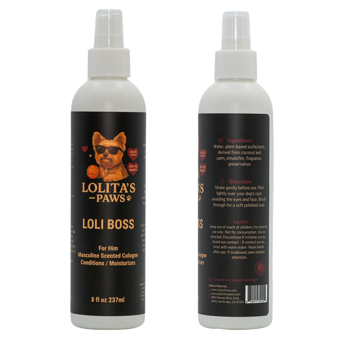 Masculine Dog Cologne Deodorizing Pet Spray 8 oz Y229