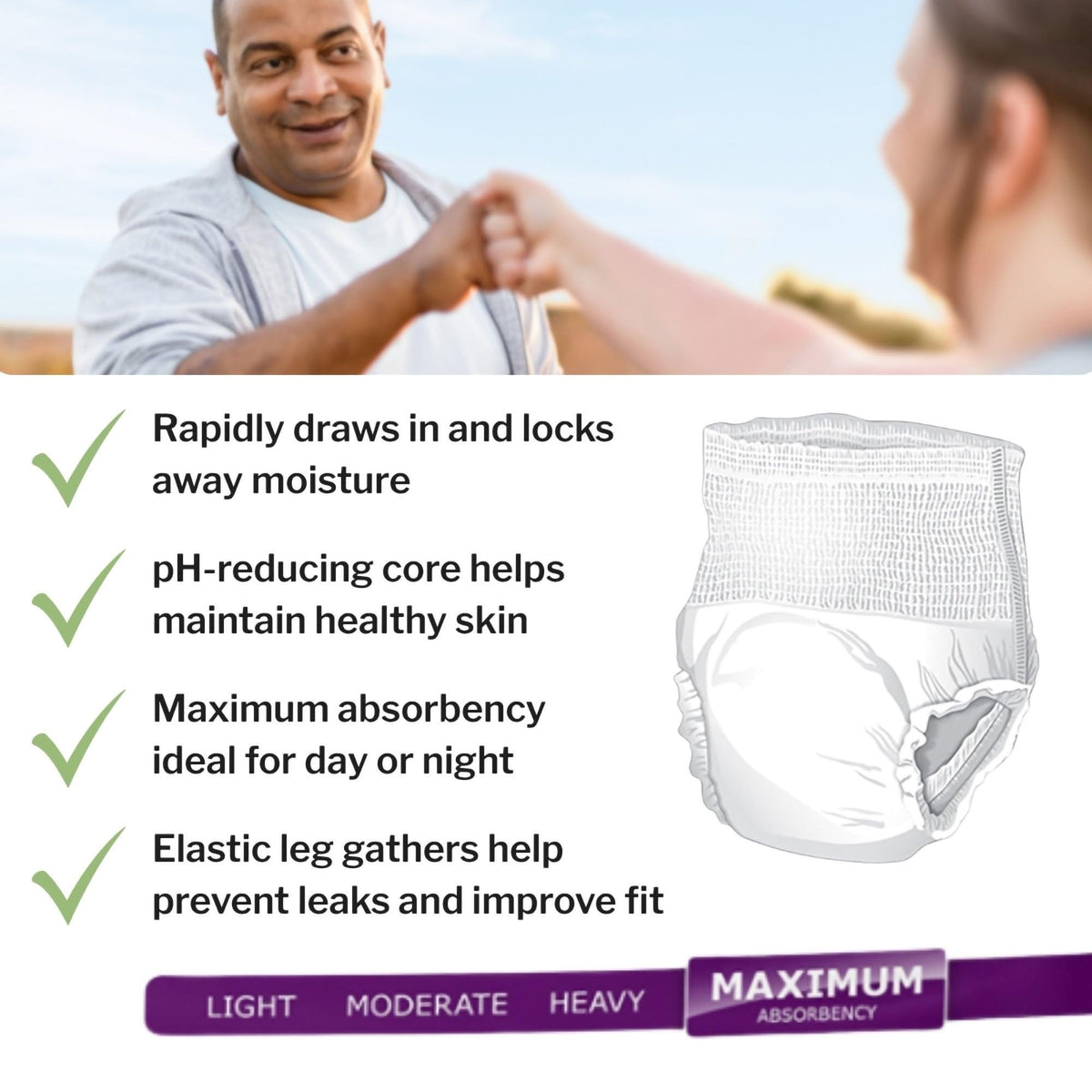 Adult Incontinence Underwear, Large, 72 ct F9894