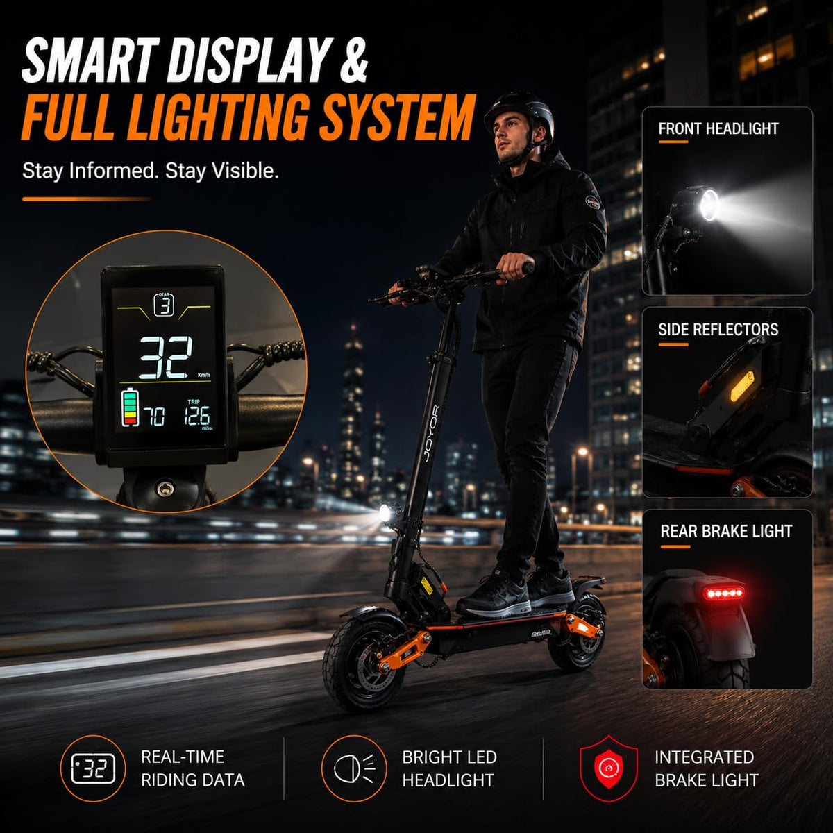 5600W Motor 46 MPH 27Ah Battery 10" Off Road Foldable Electric Scooter W546190