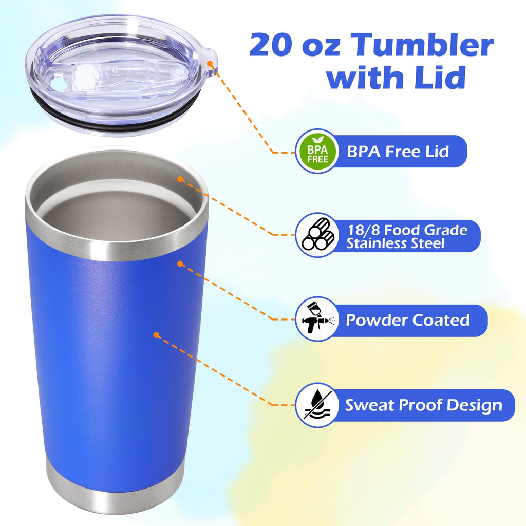 20oz Insulated Tumbler with Lid Dark Blue Z5768