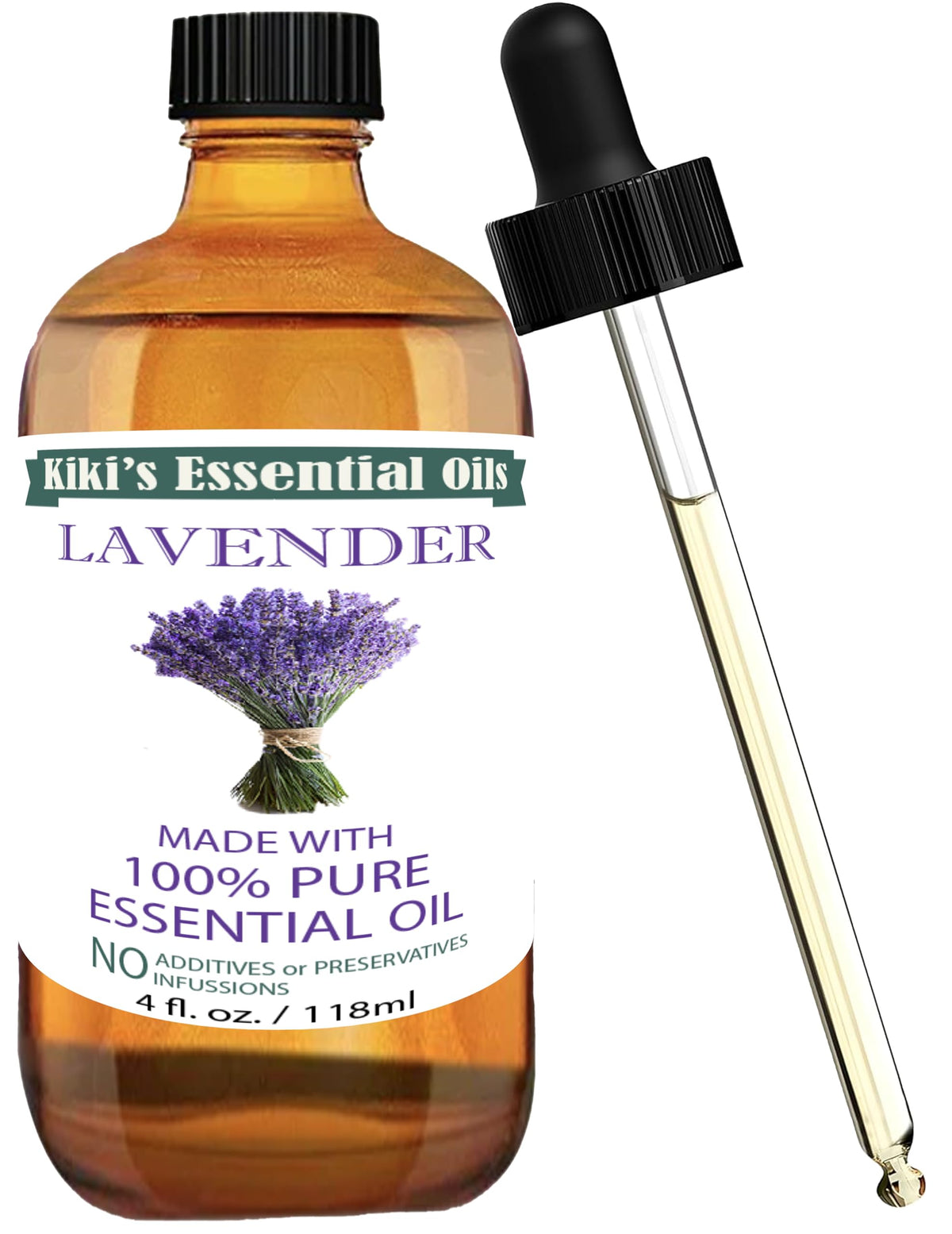 Lavender Essential Oil with Glass Dropper 4 Fl Oz W594487