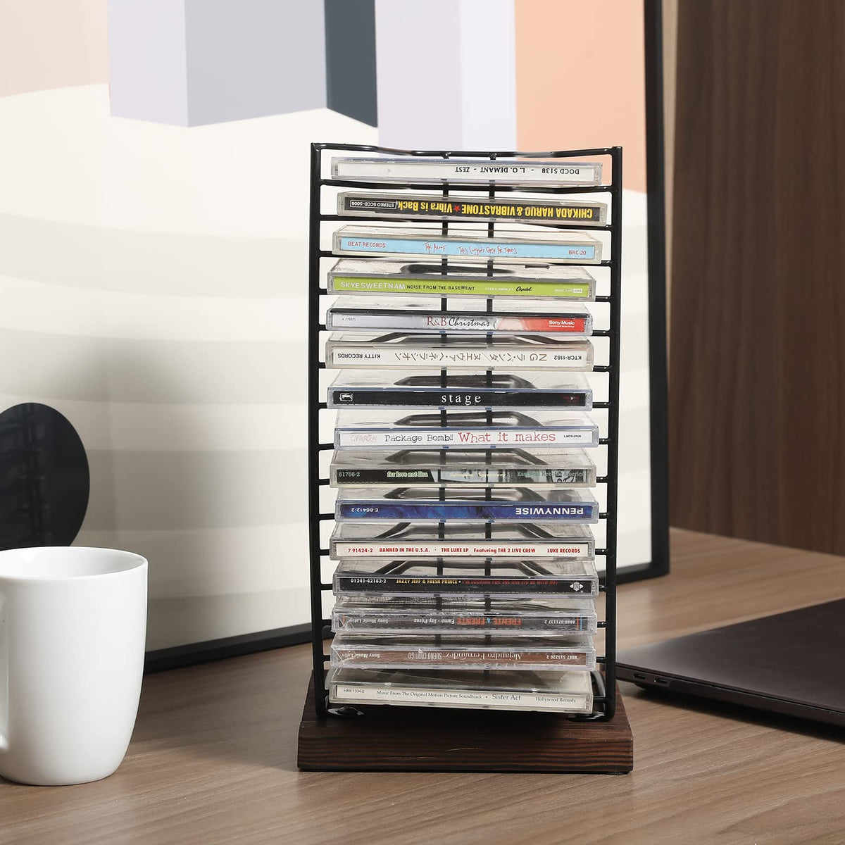 Black Metal CD Storage Rack J43089