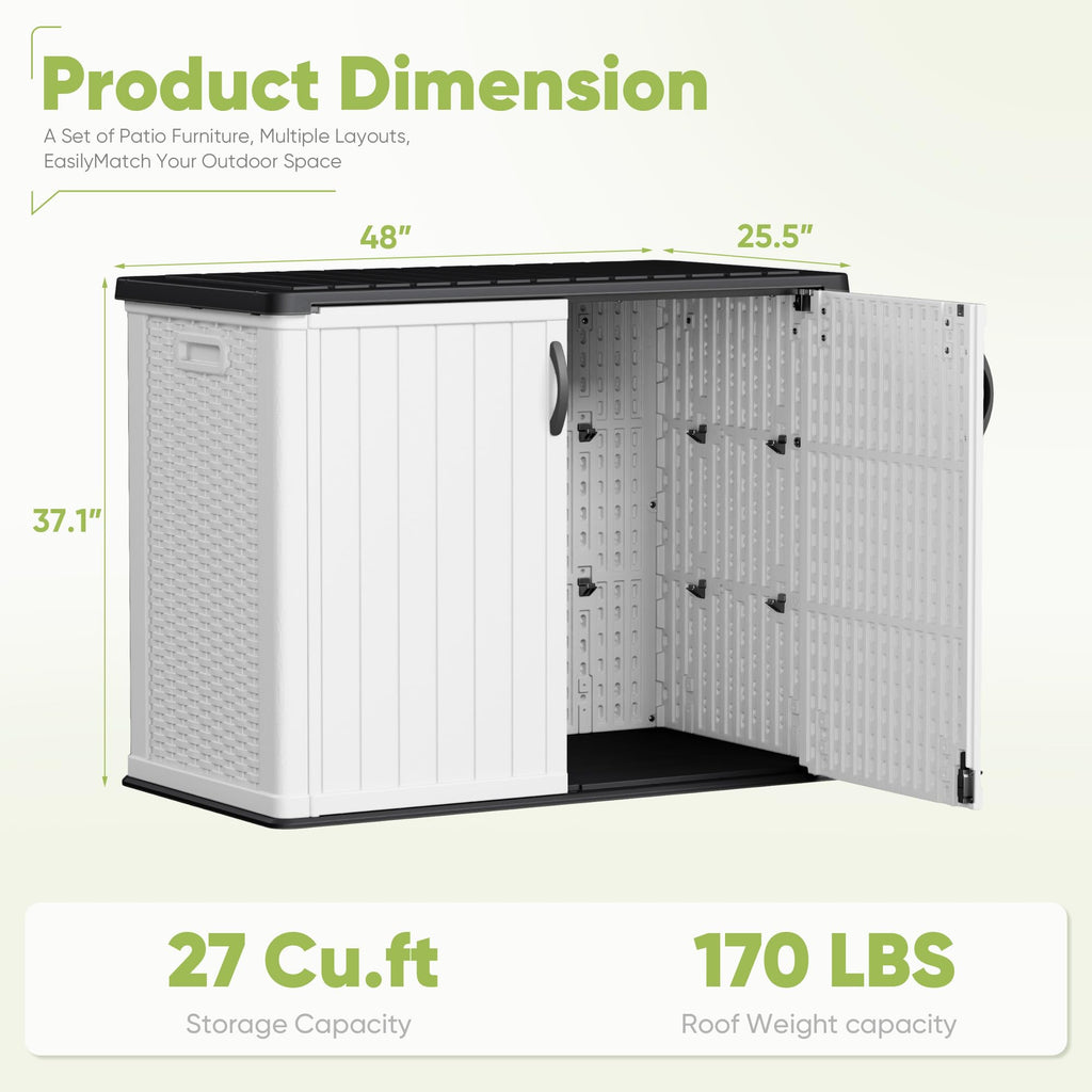 White 26 Cu Ft Lockable Outdoor Storage Cabinet D79944
