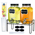 1 Gallon Glass Beverage Dispenser with Stand and Fruit Infuser K6590