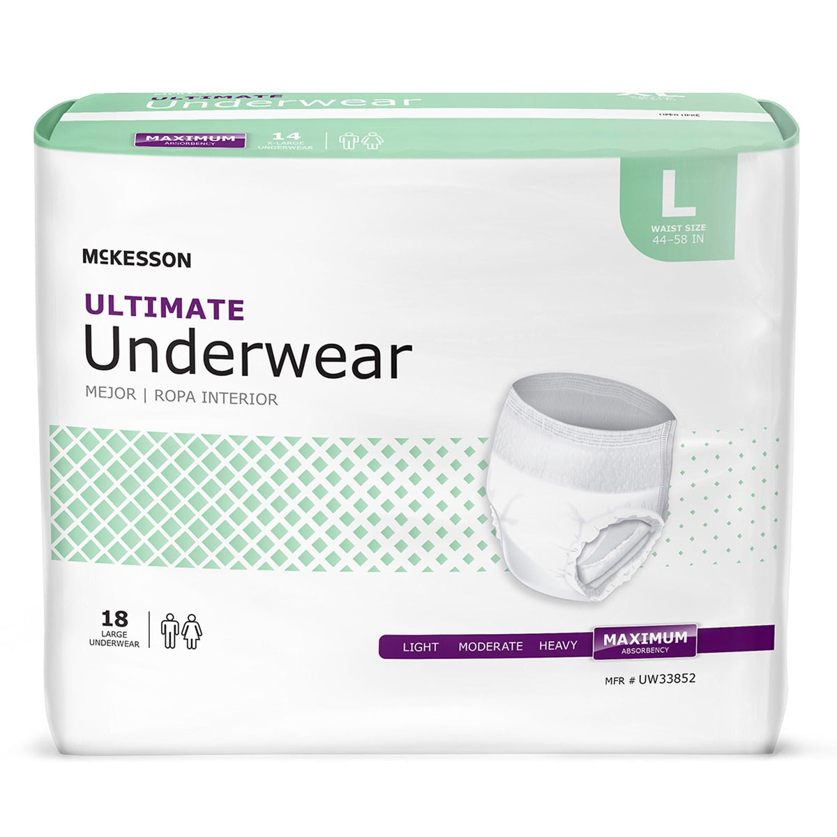 Adult Incontinence Underwear, Large, 72 ct F9894